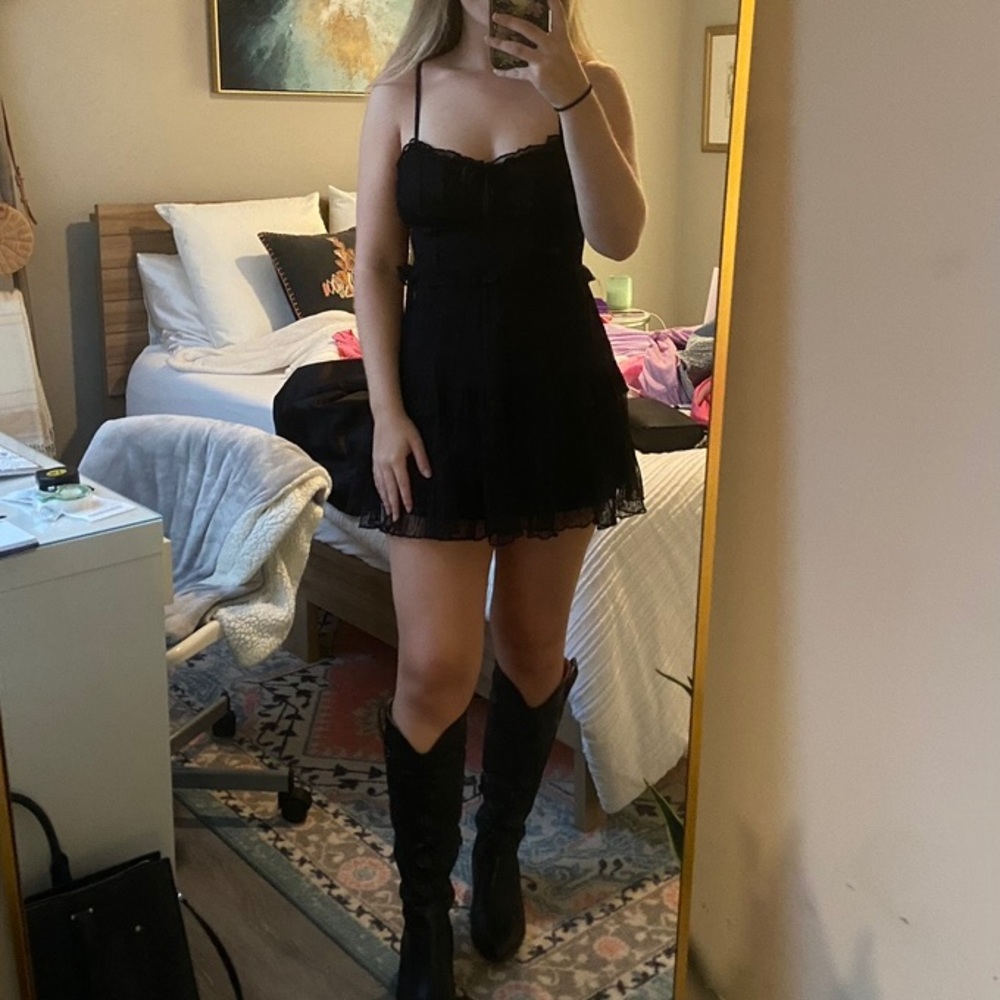 Black Polka Dot Mini Dress